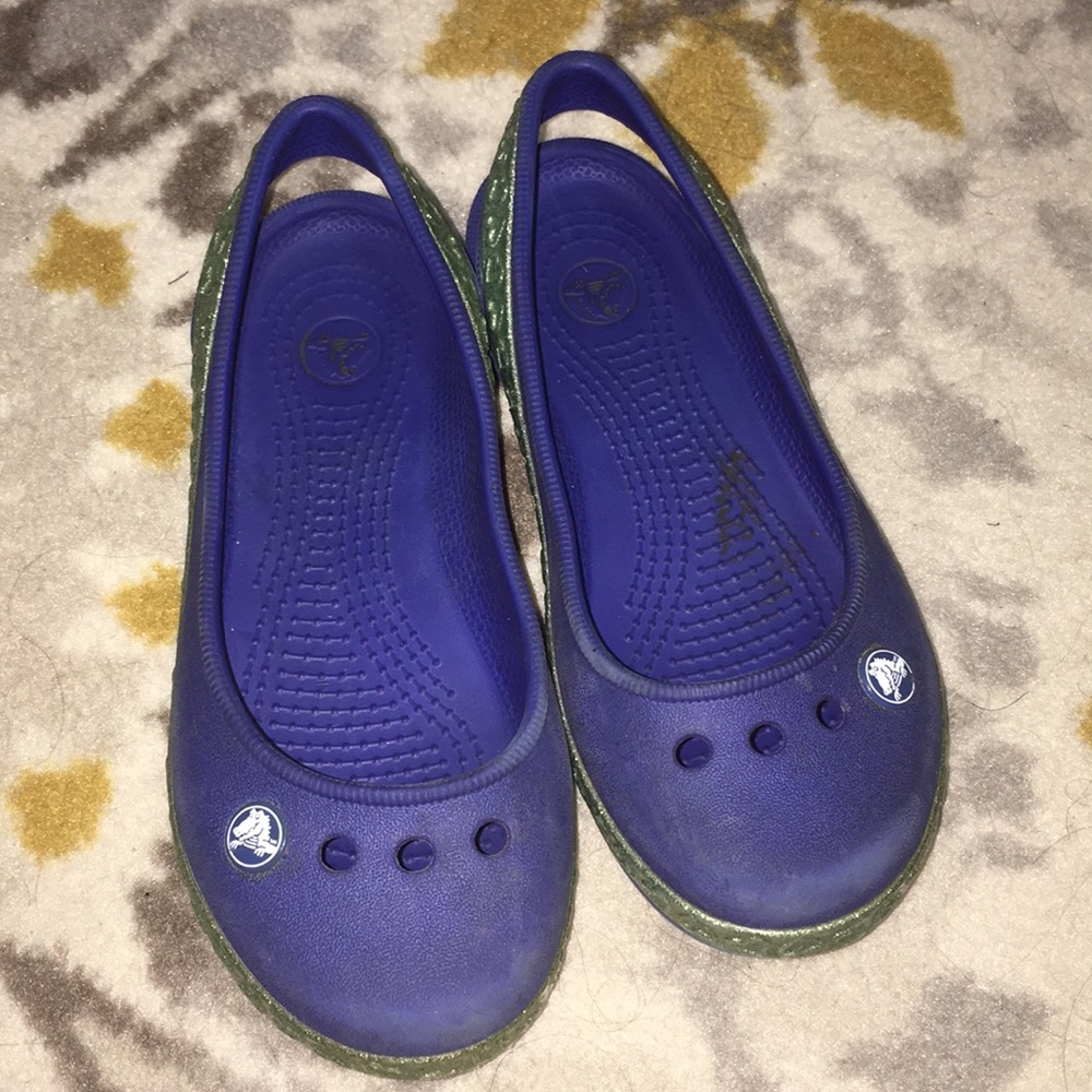 Blue Toddler Girls Croc slip on shoes-size 12